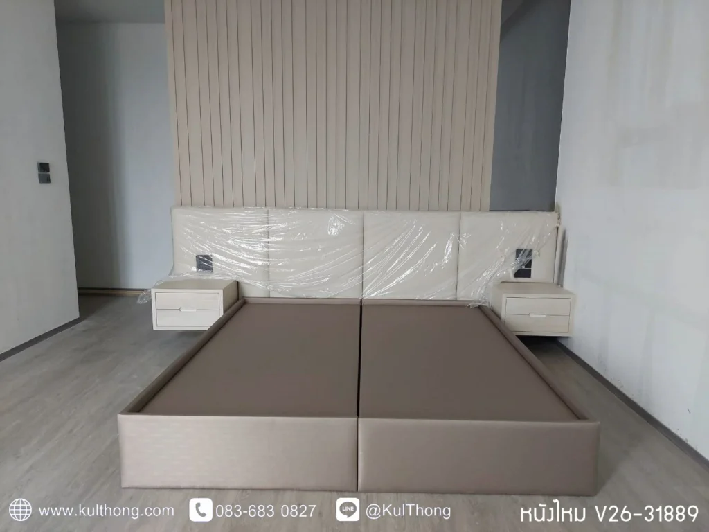 ฐานเตียงนอน ฐานรองที่นอน เตียงหุ้มหนัง เตียง 6 ฟุต