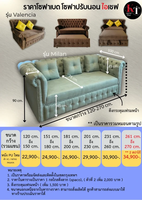 Sofa bed โซฟาเลื่อนนอน โซฟารับแขก
